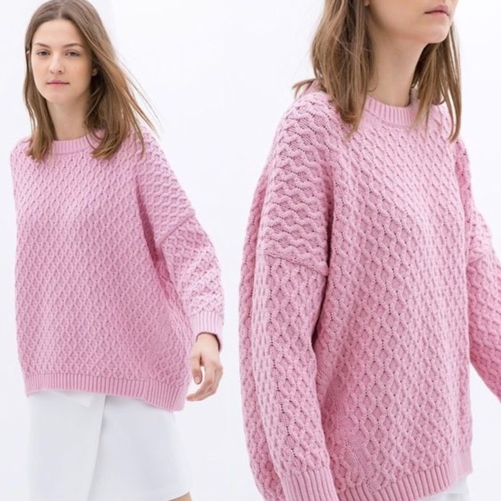 NWOT Pink Zara Knot Sweater